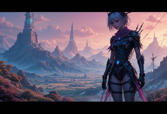 create scifi or cyberpunk character artwork