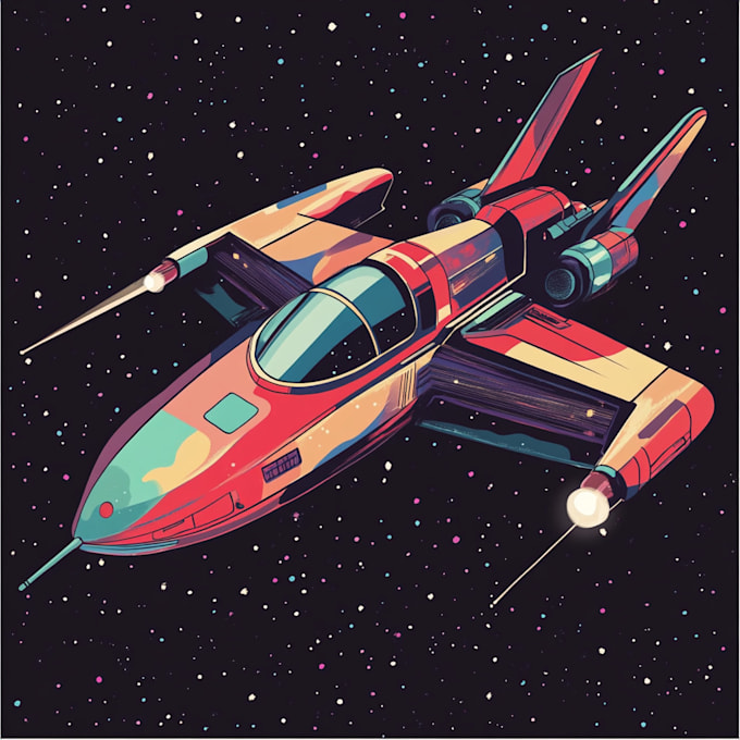 design a spaceship sci fi illustration