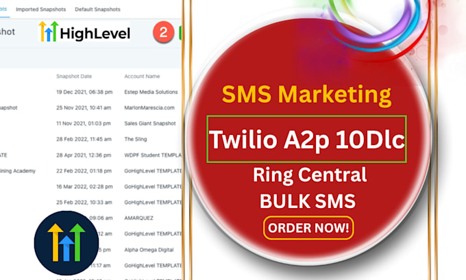 setup ghl a2p 10dlc registration on twilio gohighlevel ring central ghl bulk SMS