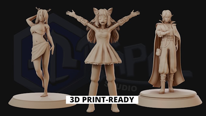 sculpt custom stylized 3d printable character fanart or oc