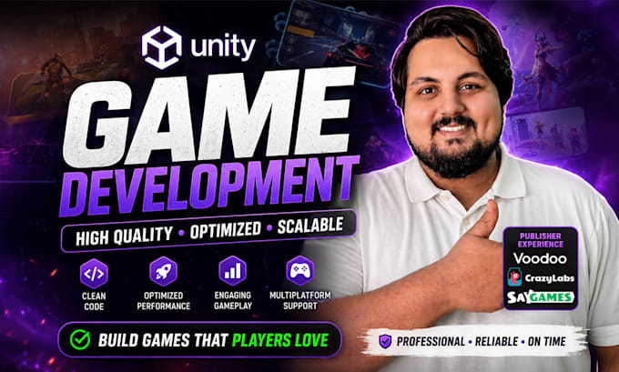 develop professional unity 2d and 3d games for android ios and PC