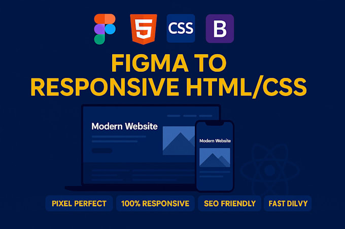 create responsive websites with react js and figma to HTML
