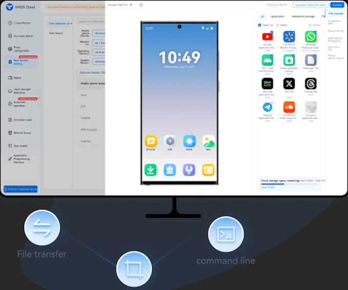 handle the purchase, configuration, and debugging of cloud phones