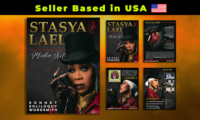 design a premium quality speaker media kit or one sheet