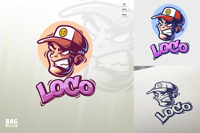 do mad guy ice cream cone cartoon mascot logo