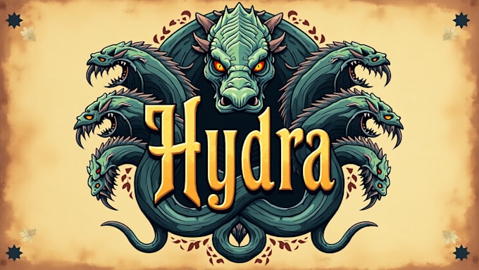 design amazing hydra head logo with unlimited revisions