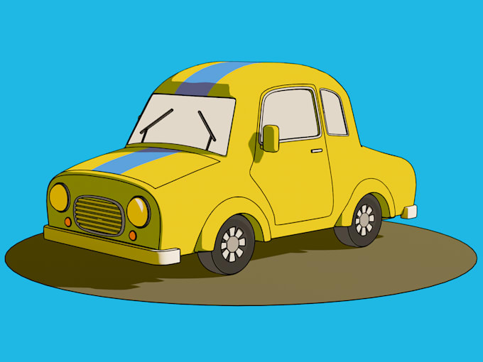 stylized 3d car models for games, animation, or illustration