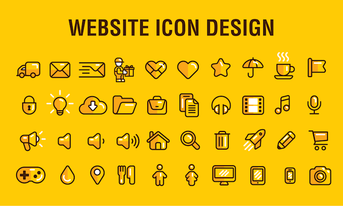 create trendy flat line icons for your website