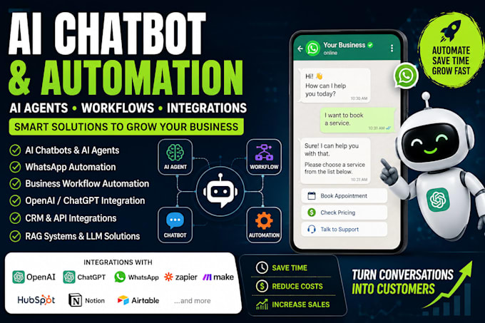 build ai chatbot, ai agent, and automate workflow for your business