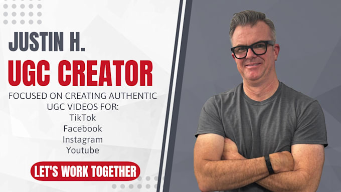 create male ugc video ads for tiktok, instagram, facebook