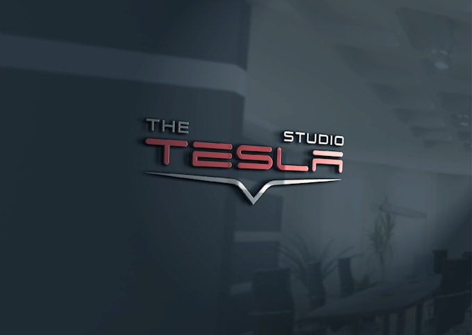 create a modern and sleek tesla studio logo