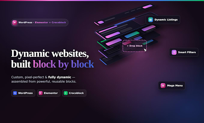 build a wordpress website with elementor and crocoblock