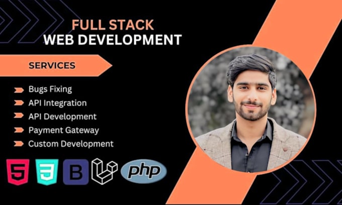 do website development as full stack web developer, front end, backend developer