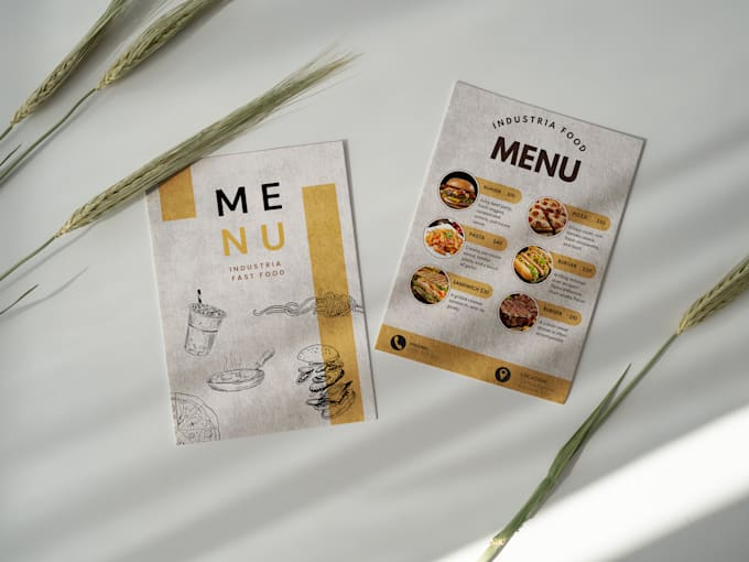 design professional restaurant or fast food menu