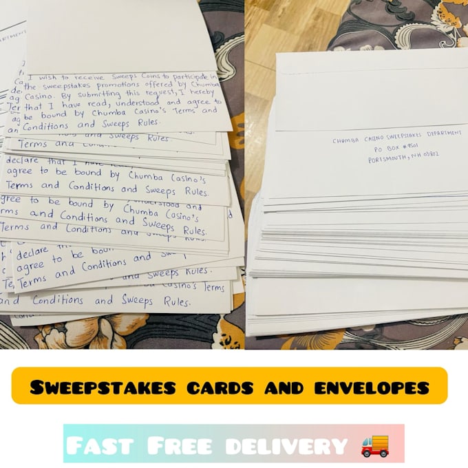 provide sweepstakes cards  writing and extracting codes