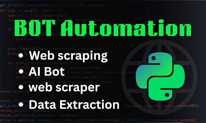build python bot, web scraper, data scraping, web automation and ai tools