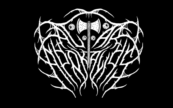draw hardcore or metal band logo design
