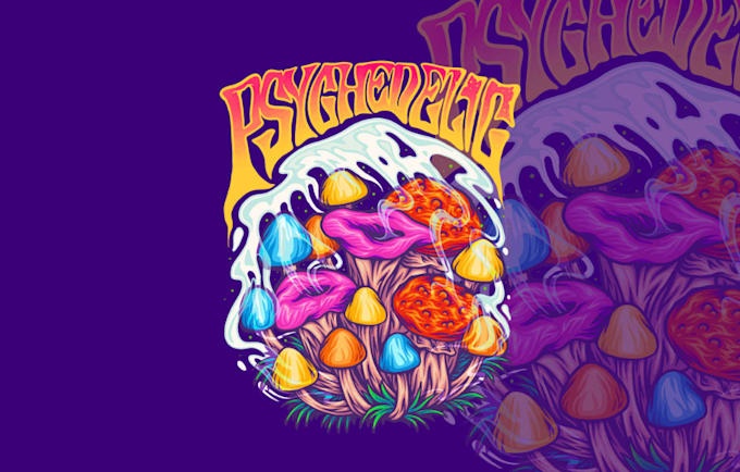 design modern trippy psychedelic style logo