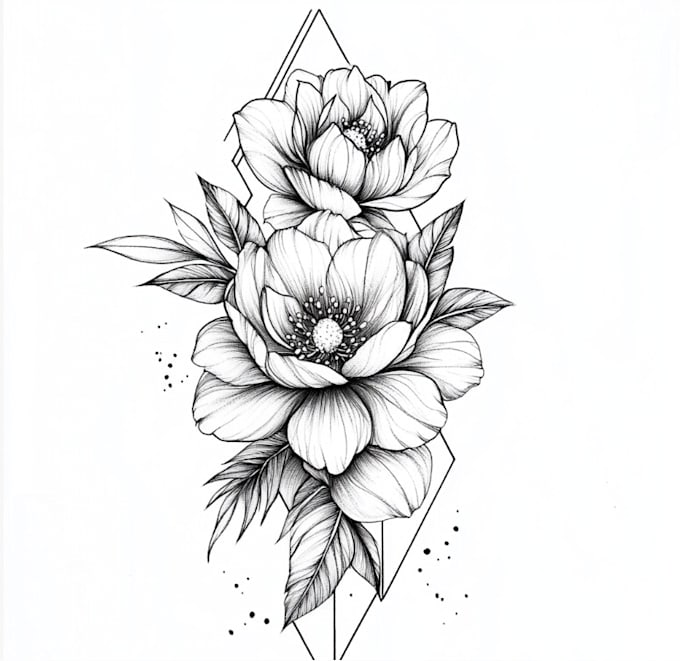 make line art, monoline geometric, minimalist tattoo design