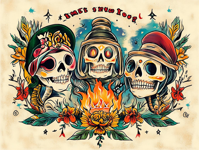 create a old school tattoo design
