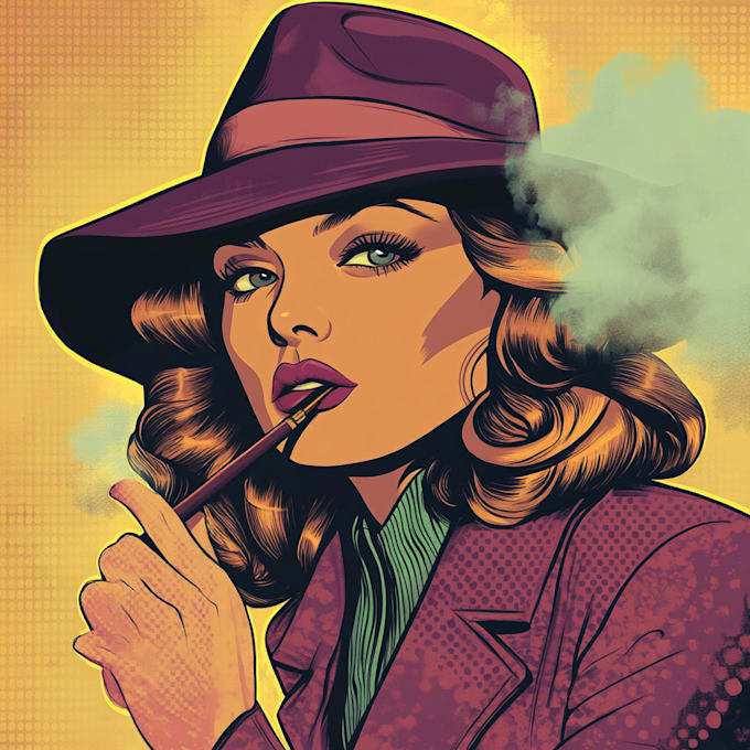 draw a retro pop art roy lichtenstein style