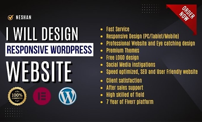 design wordpress website with responsive design in one day