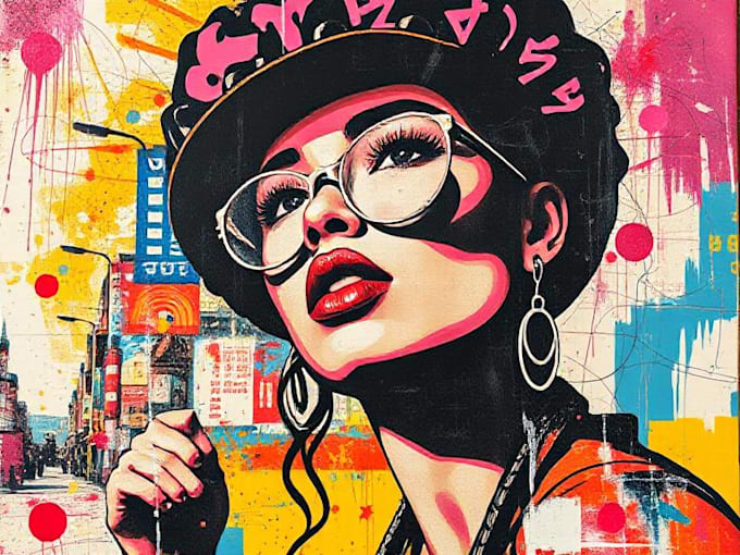 create a unique street pop art collage