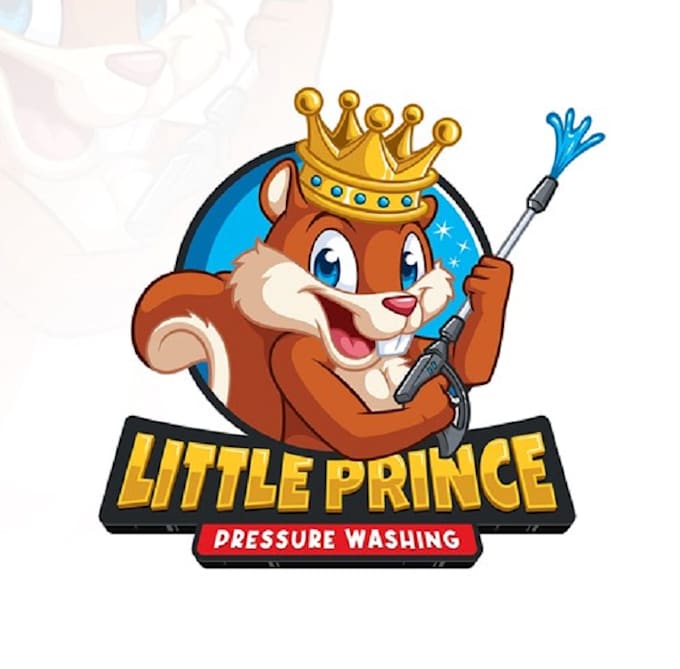 design unique cartoon pressure washing squirrel logo