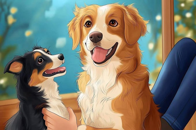 make a any pet portrait using watercolor