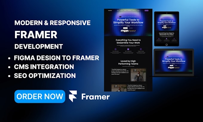 design and develop responsive framer websites