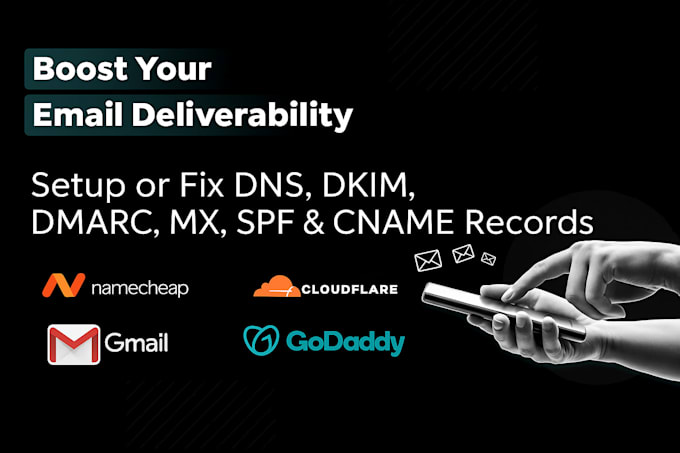 setup or fix dns, dkim, dmarc, mx, spf and cname record