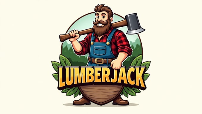 make a high quality lumberjack mascot logo with unlimited revision