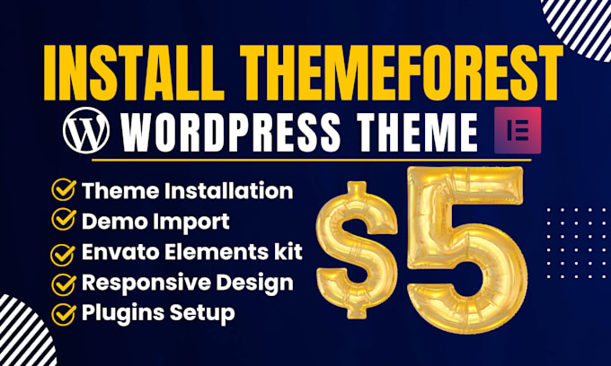 install themeforest or envato wordpress theme with full demo import