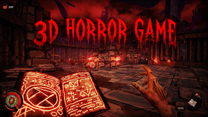 develop 3d horror zombies shooting game in unity or unreal