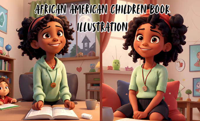create africa america illustration, kids picture book illustrator, KDP bookcover