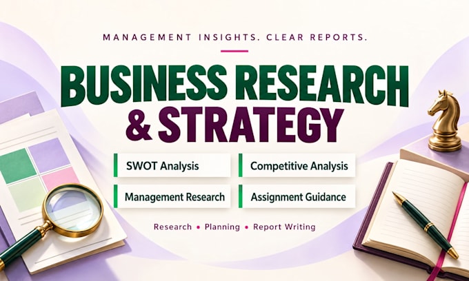 do business management research, assigned strategy, swot, competitive analysis