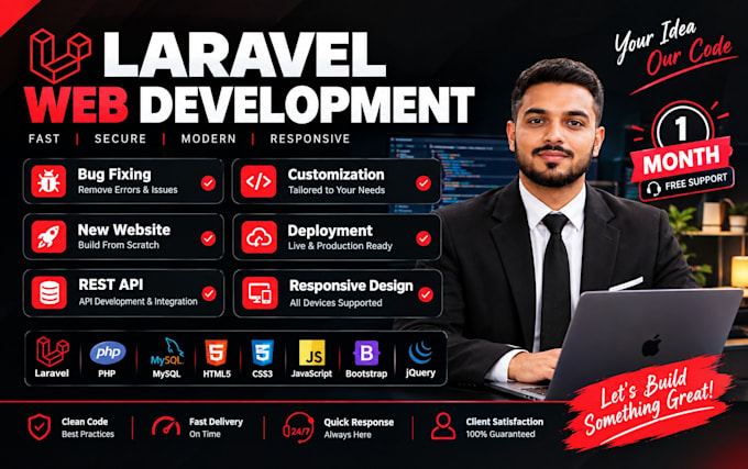 build a modern full stack website with laravel PHP and mysql