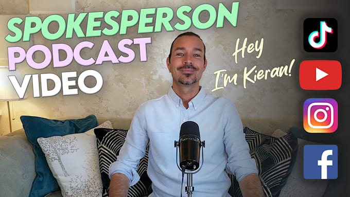 create a professional podcast style spokesperson ugc video