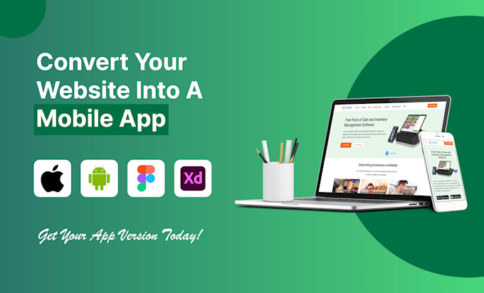convert your website, figma, or adobe design into mobile app