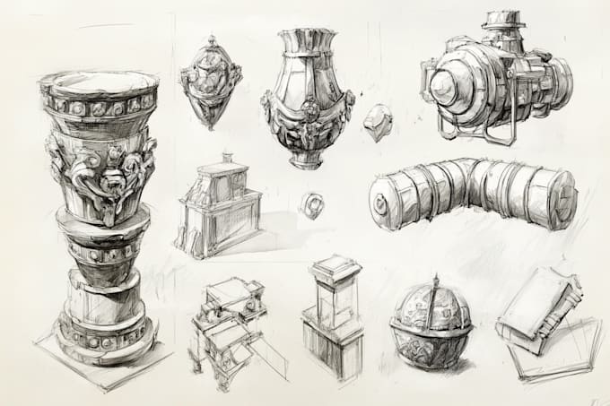 create pen and ink still life drawings and object illustrations