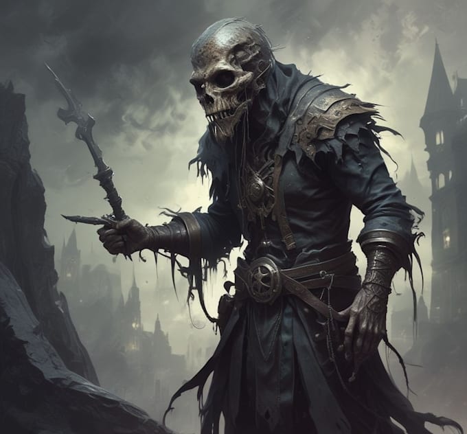 draw fantasy or horror character illustration