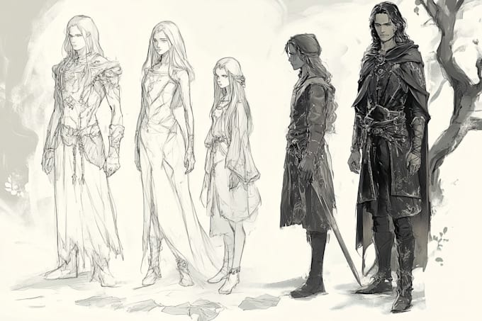 design dnd fantasy character, and monster concept art
