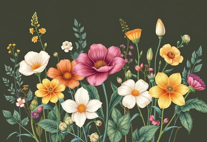 draw beautiful botanical plants and flowers
