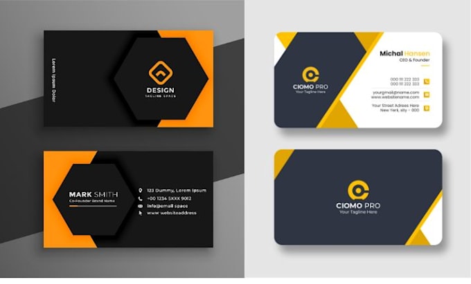 design professional business cards, id badges, name cards, and press passes