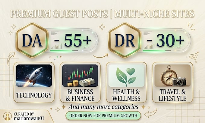 do guest posting on multi niche blog, da55, dr30