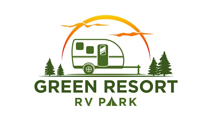 create modern rv logo design in high definition