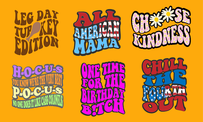 create retro groovy t shirt custom wavy text design