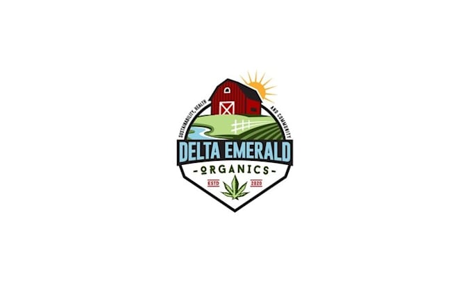 make awesome delta emerald organics logo with hemp organics