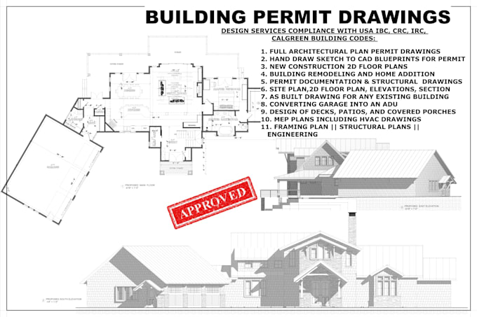 be your US architect for architectural, mep, permit drawings for city permit