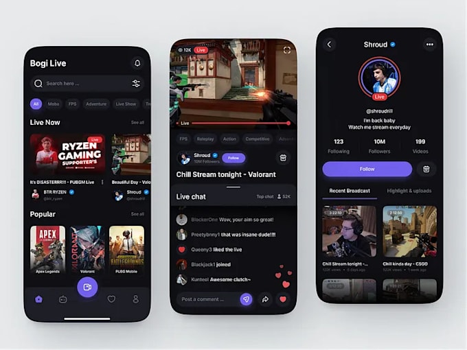 build live streaming app, streaming app, music streaming app, video streaming